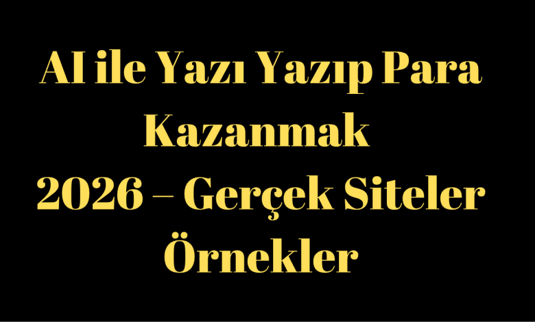 AI ile Yazı Yazıp Para Kazanmak 2026 – Gerçek Siteler ve Örnekler