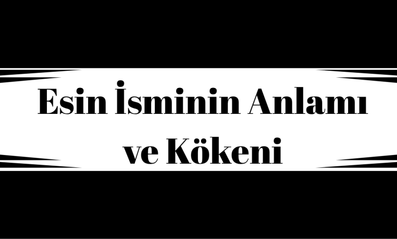 Esin İsminin Anlamı ve Kökeni