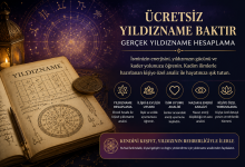 Ücretsiz yıldızname baktır ve gerçek yıldızname hesaplama temalı mistik görsel. Ebced hesabı, yıldızname analizi, ilişki uyumu, nazar ve enerji analizi üzerine hazırlanan spiritüel konseptli SEO uyumlu kapak görseli.