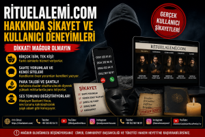 Rituelalemi.com hakkında kullanıcı yorumları, şikayetler ve manevi danışmanlık hizmeti almadan önce dikkat edilmesi gerekenleri anlatan bilgilendirici görsel.