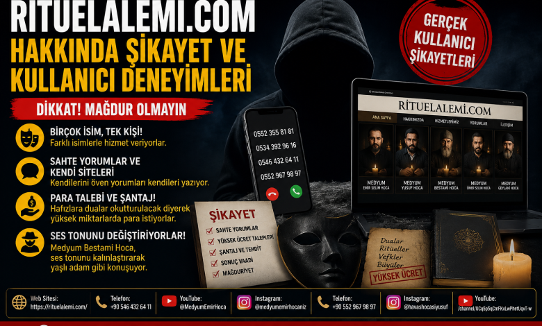 Rituelalemi.com hakkında kullanıcı yorumları, şikayetler ve manevi danışmanlık hizmeti almadan önce dikkat edilmesi gerekenleri anlatan bilgilendirici görsel.