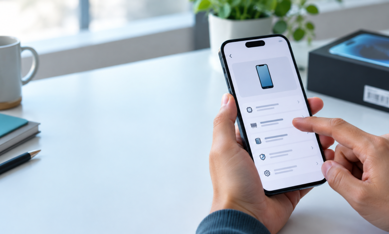 Akıllı telefonda IMEI ve cihaz bilgilerini kontrol eden kullanıcı